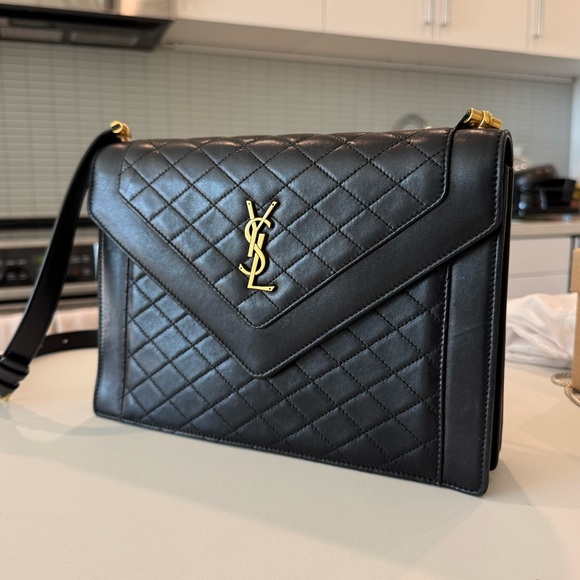 YSL Leather Quilted Envelope Purse Medium - Picture 1 of 6